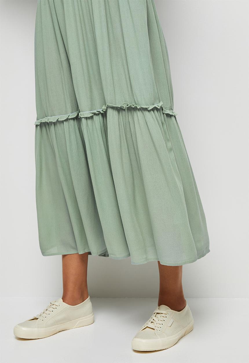 edit - Crinkle bellow sleeve a-line - sage