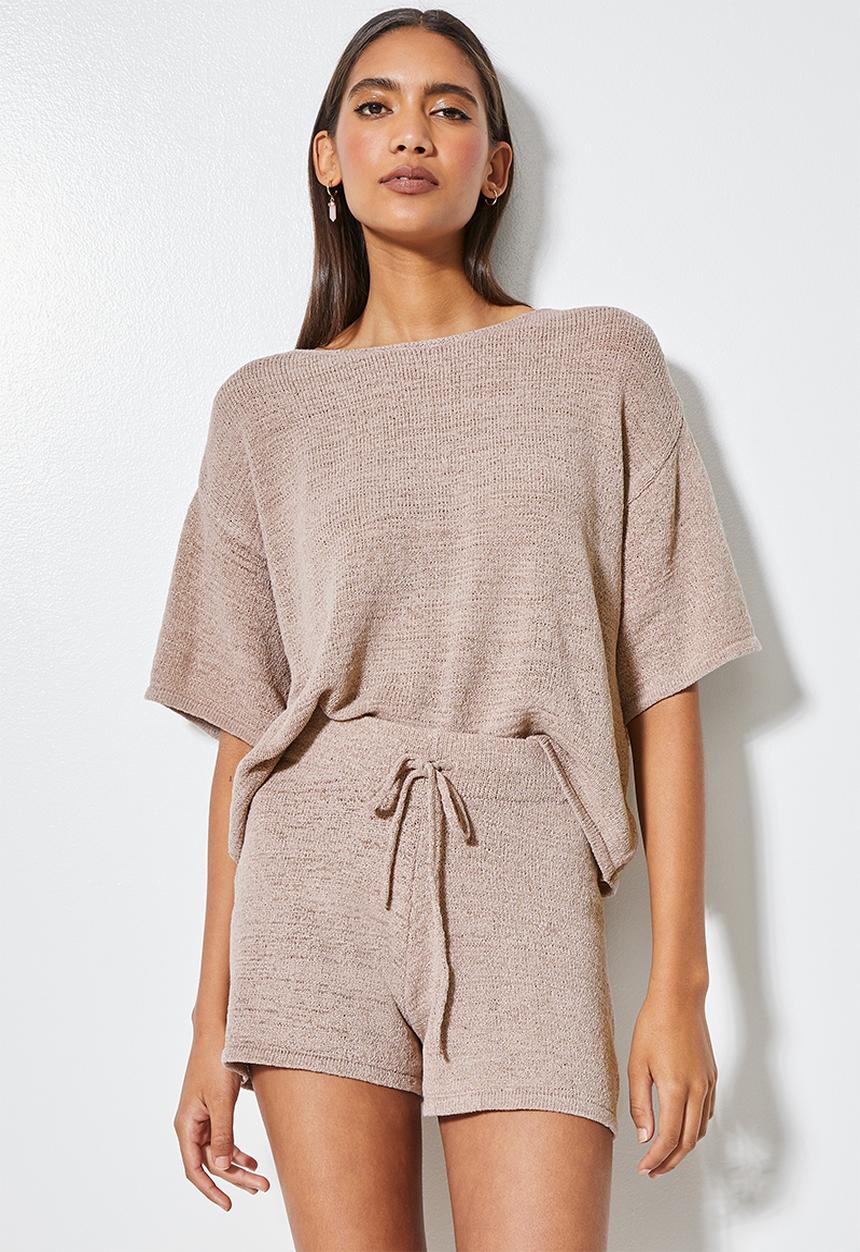 Superbalist - Summer knit T-shirt - stone
