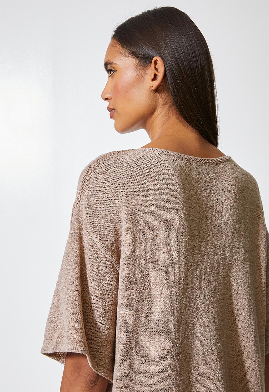 Superbalist - Summer knit T-shirt - stone