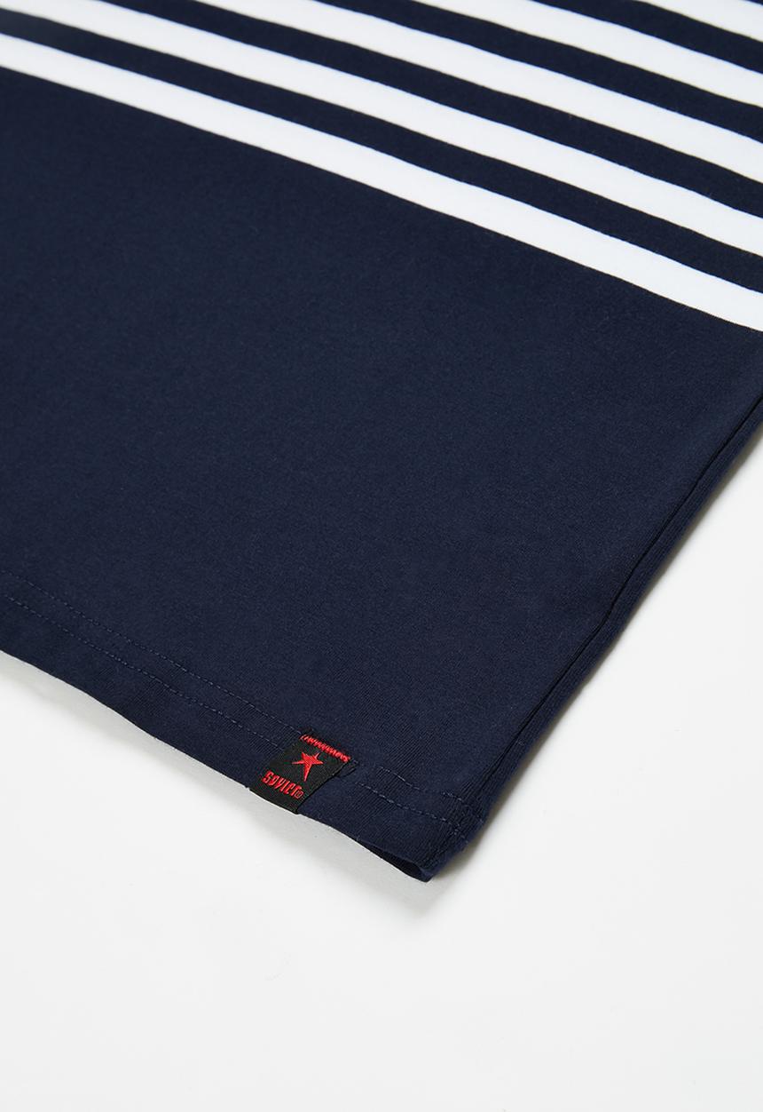SOVIET - B escobar v-neck yarn dye stripe tee - saffron