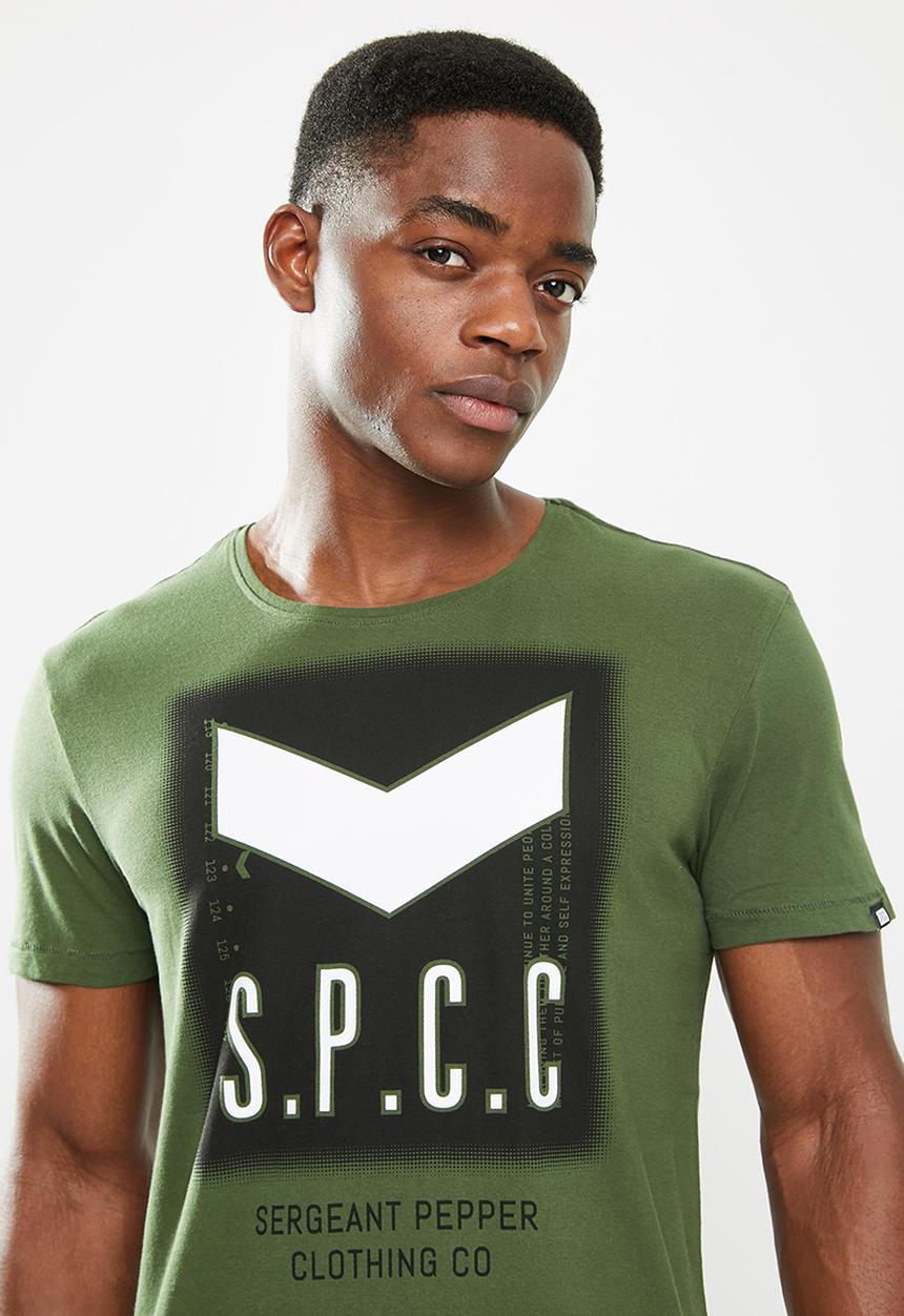 S.P.C.C - Rhys regular fit side slit straight hem tee - surplus