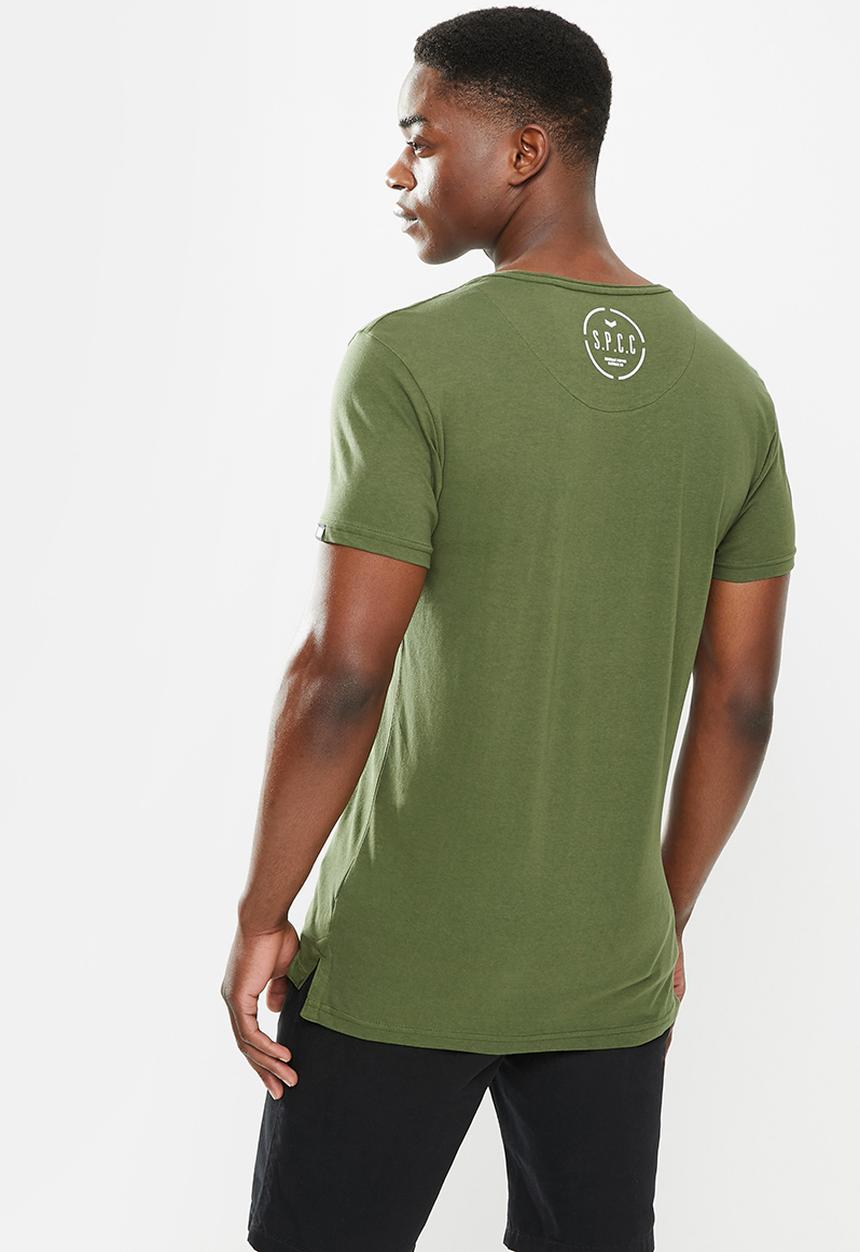 S.P.C.C - Deyn regular fit stepped hem tee - surplus