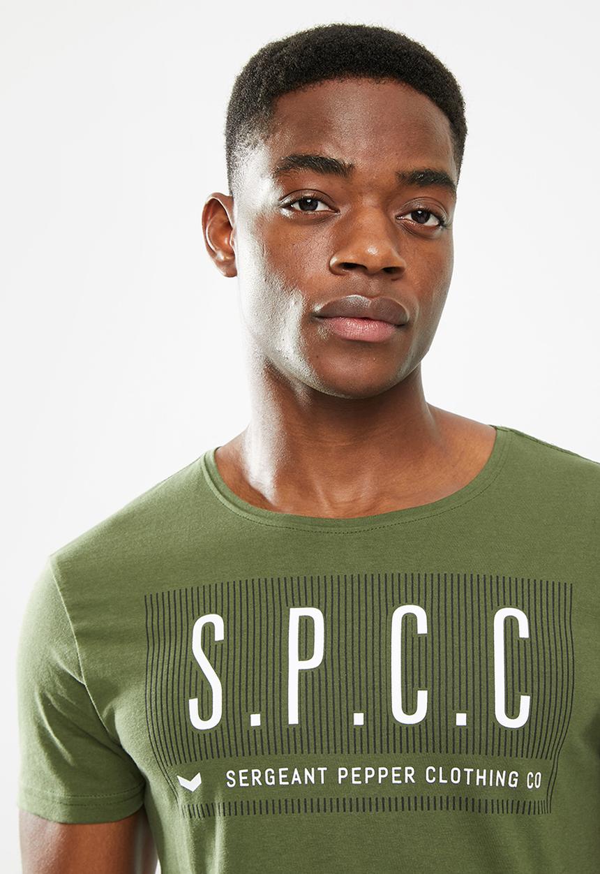 S.P.C.C - Deyn regular fit stepped hem tee - surplus