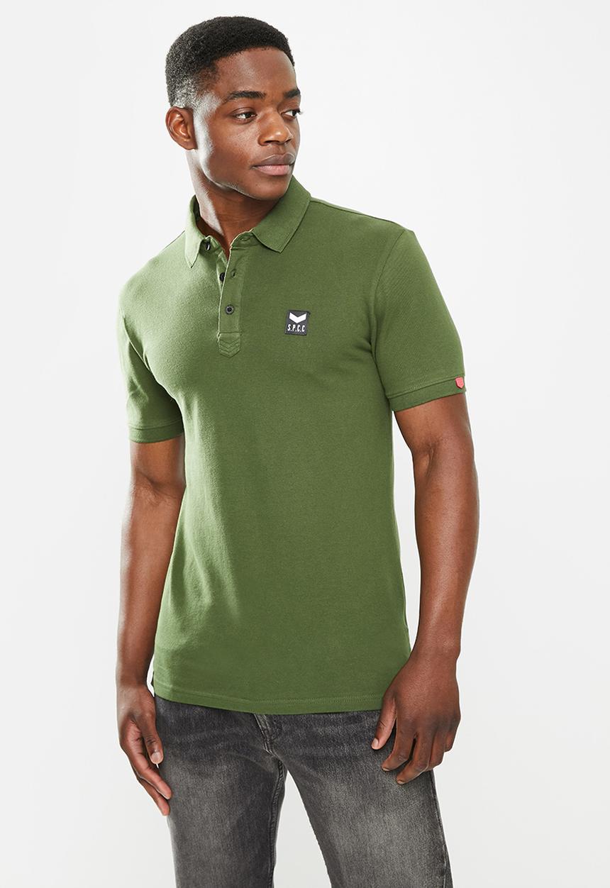 S.P.C.C - Cayenne slimline fit side slit straight hem polo - surplus