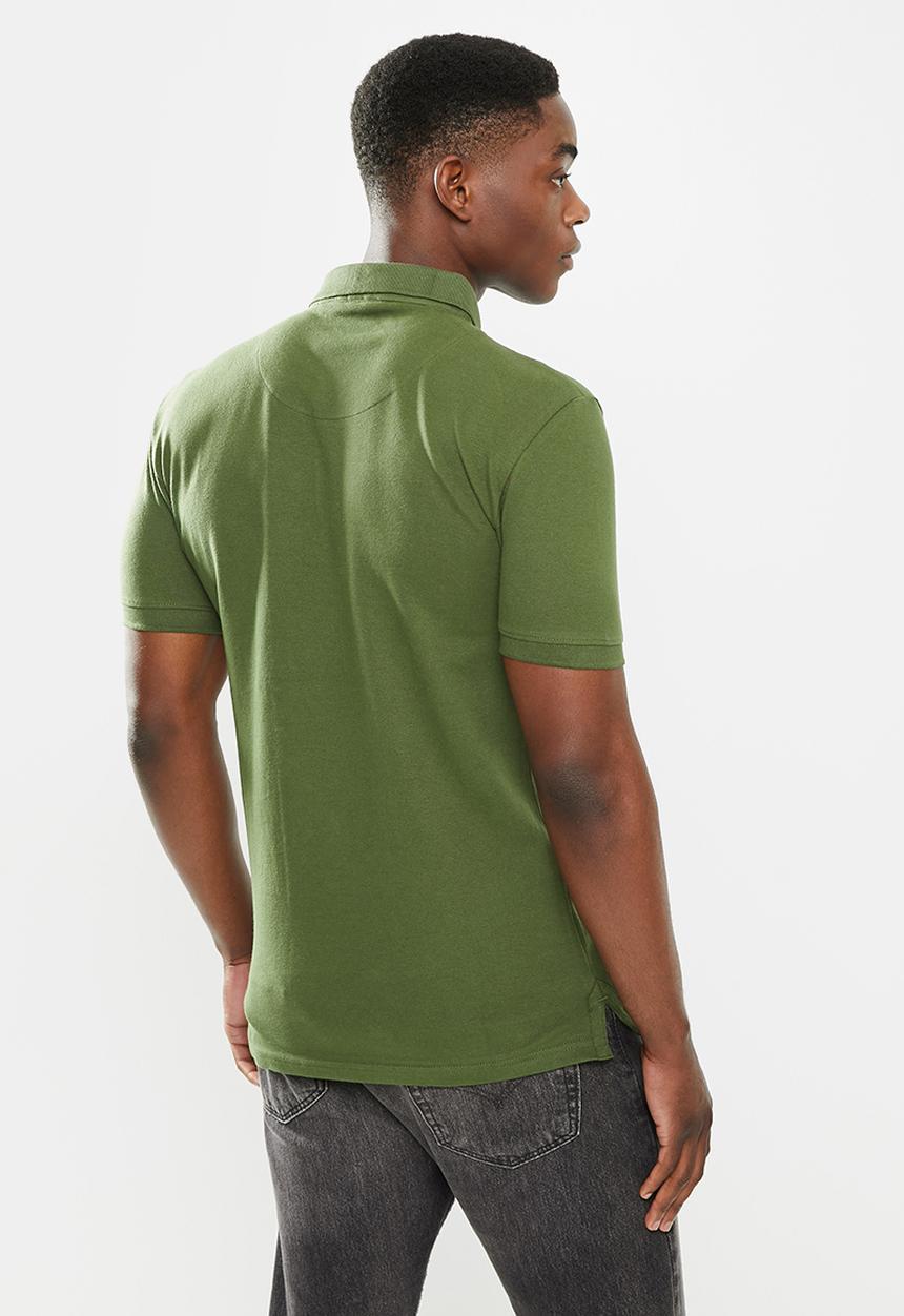 S.P.C.C - Cayenne slimline fit side slit straight hem polo - surplus