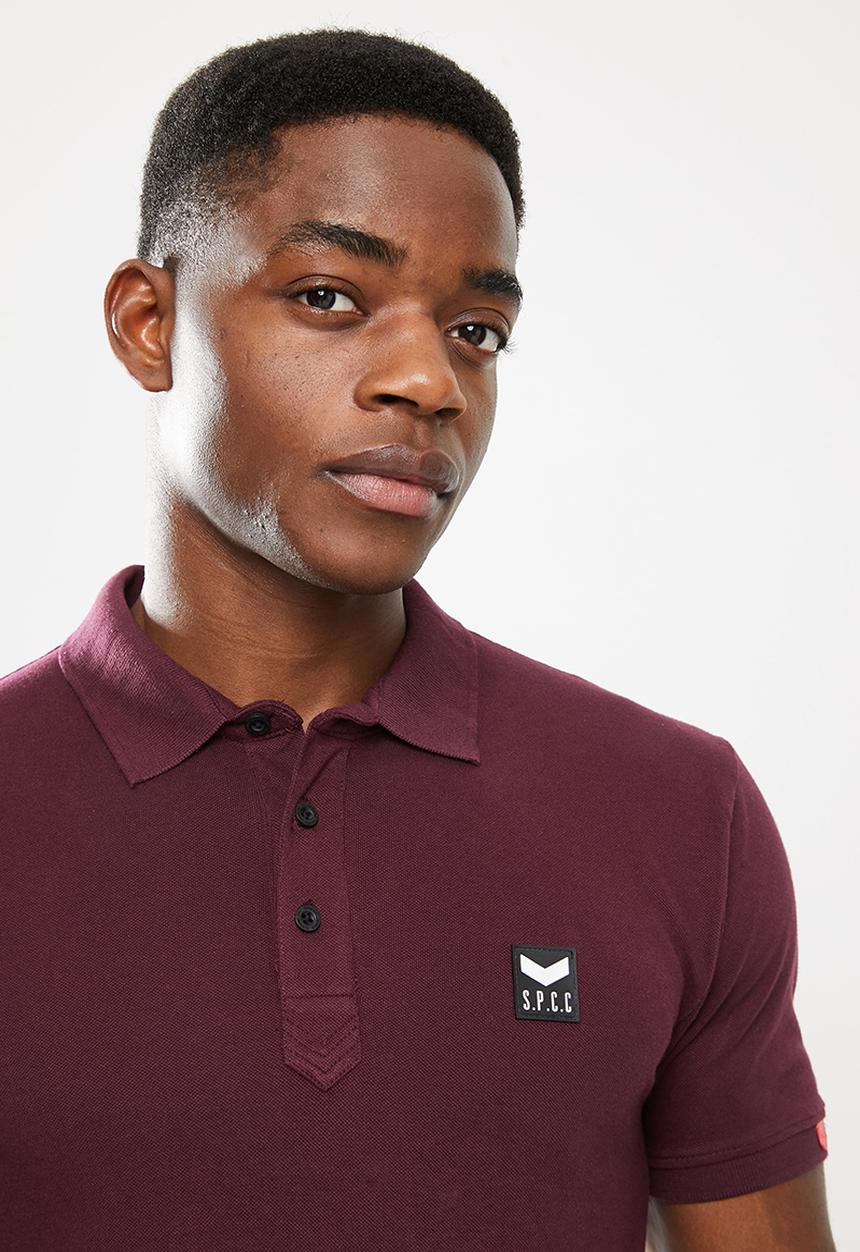 S.P.C.C - Cayenne slimline fit side slit straight hem polo - sangria