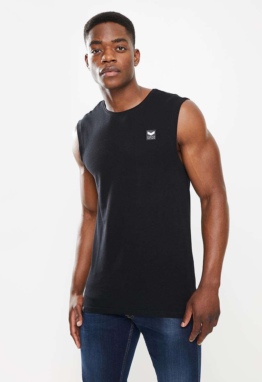 S.P.C.C - Renton regular fit straight hem, sleeveless tee - black