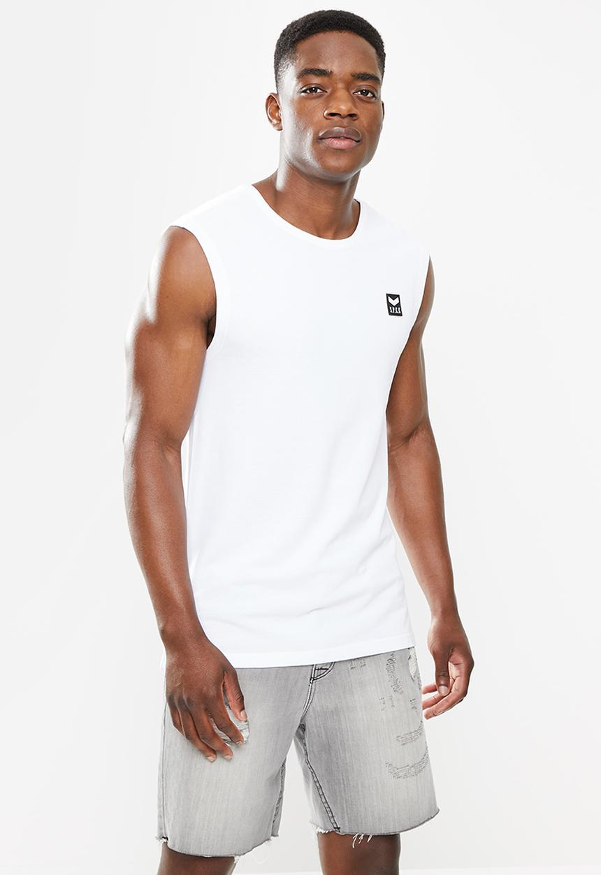 S.P.C.C - Renton regular fit straight hem, sleeveless tee - optical white