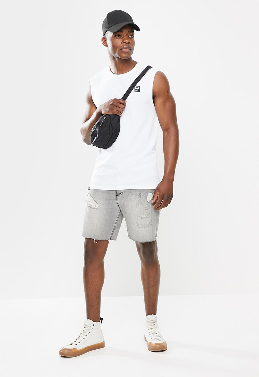 S.P.C.C - Renton regular fit straight hem, sleeveless tee - optical white