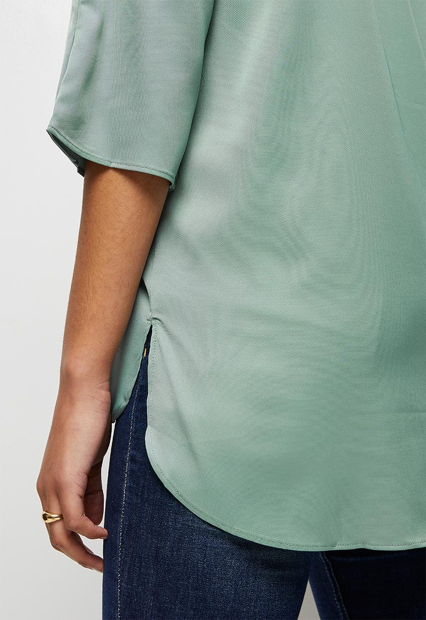 edit - V-neck longline tunic - dusty sage