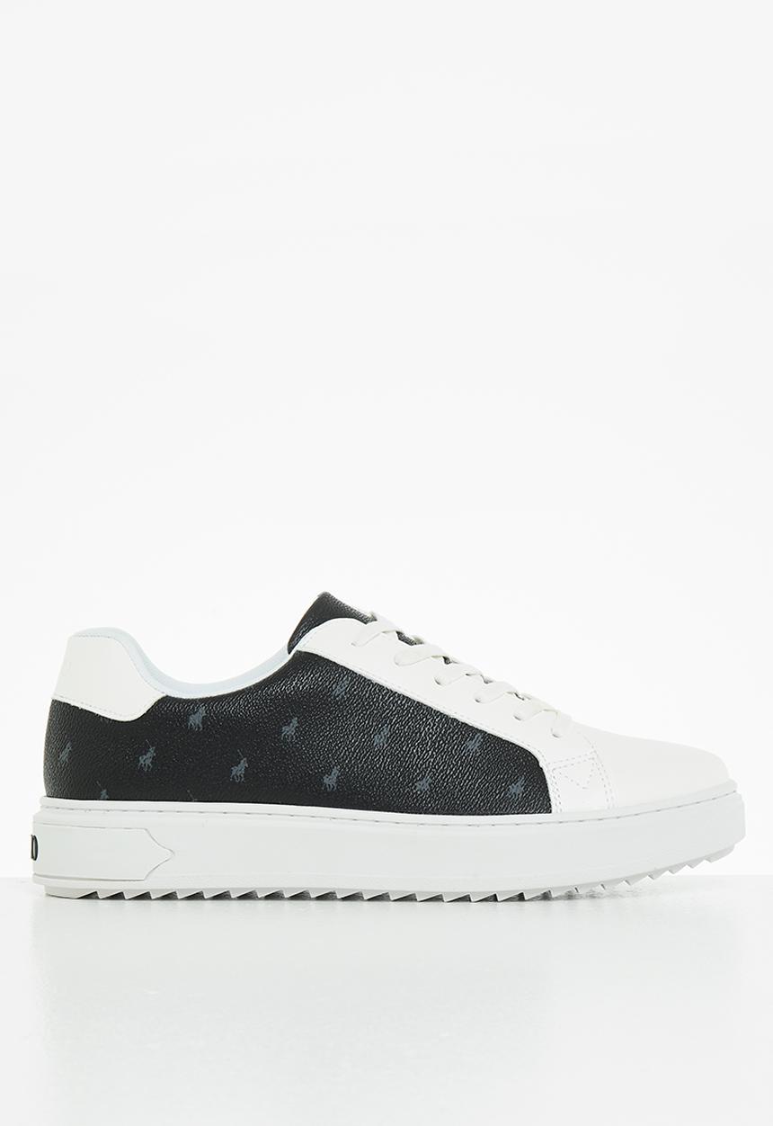 POLO - Immanuel monogram leather sneaker - black & white