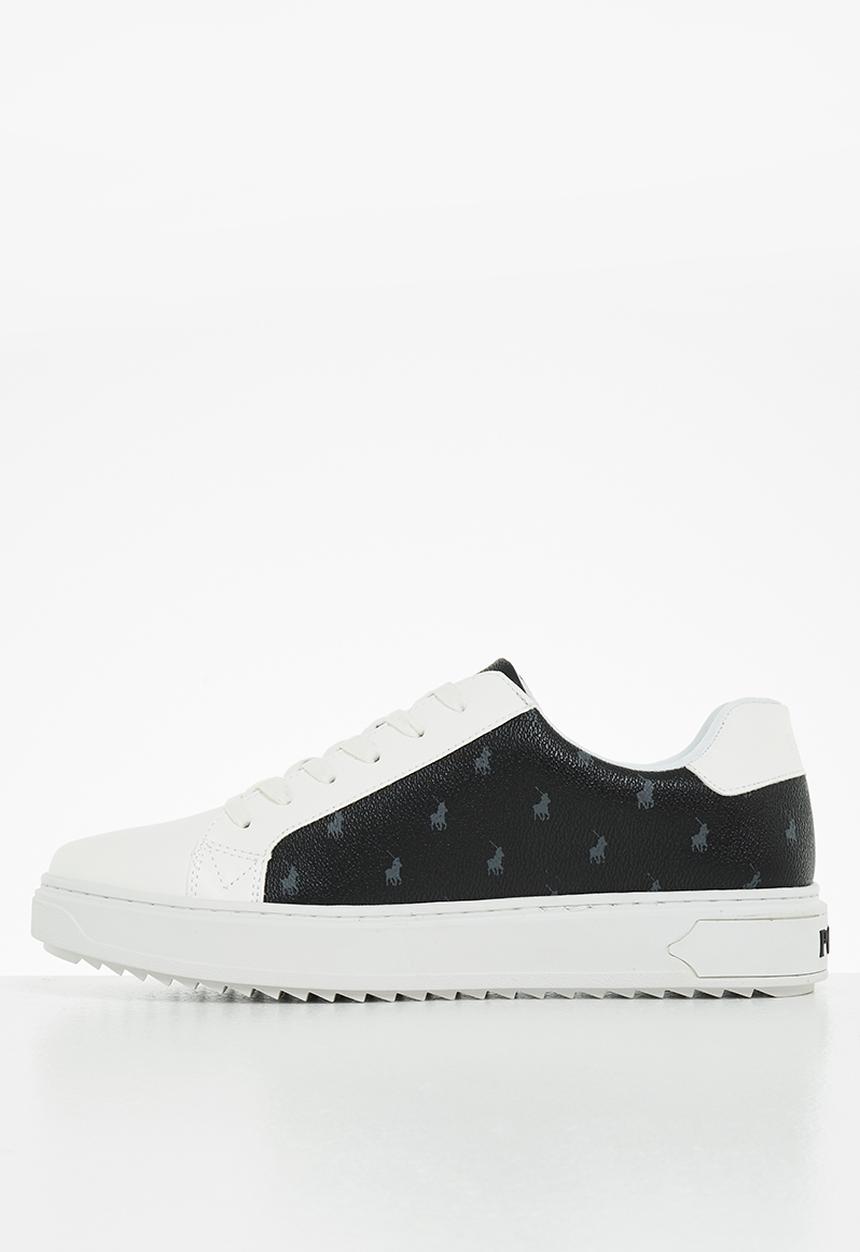 POLO - Immanuel monogram leather sneaker - black & white