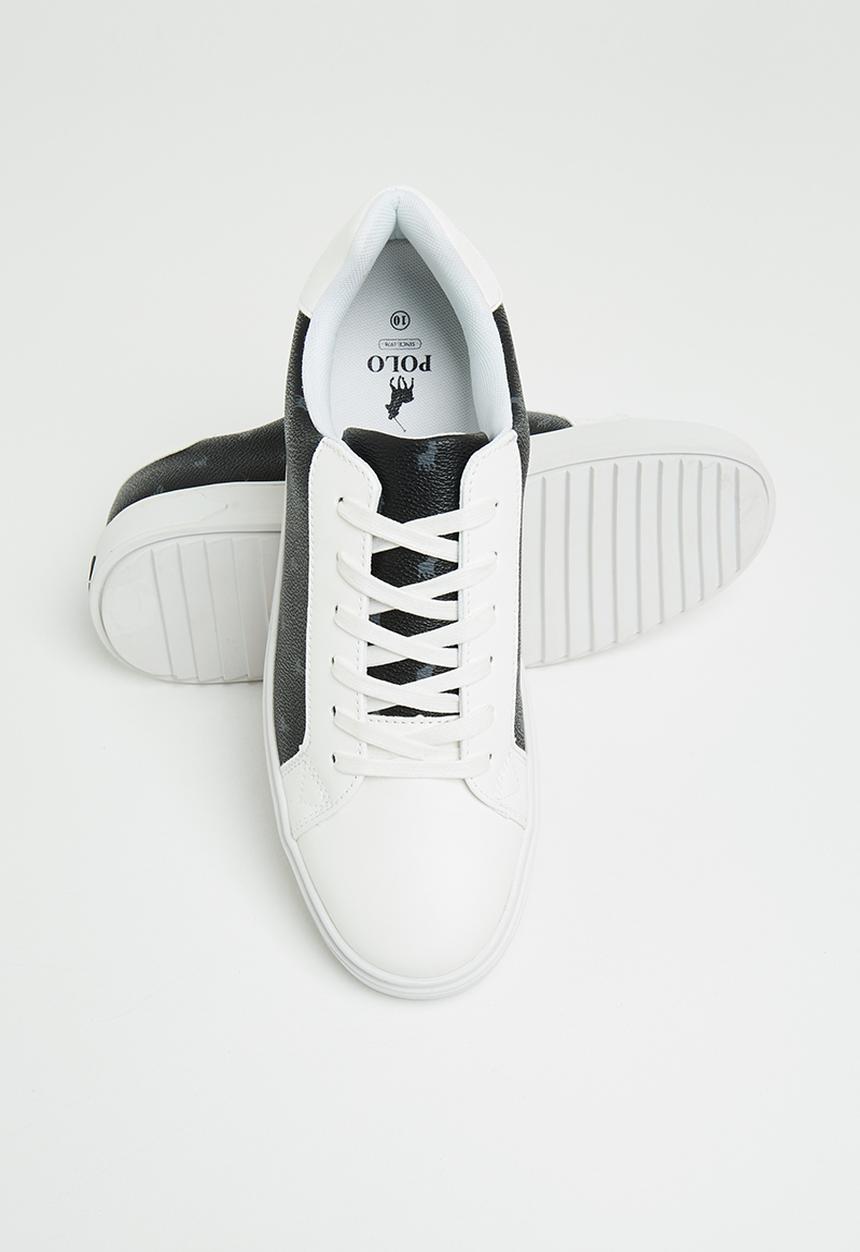 POLO - Immanuel monogram leather sneaker - black & white