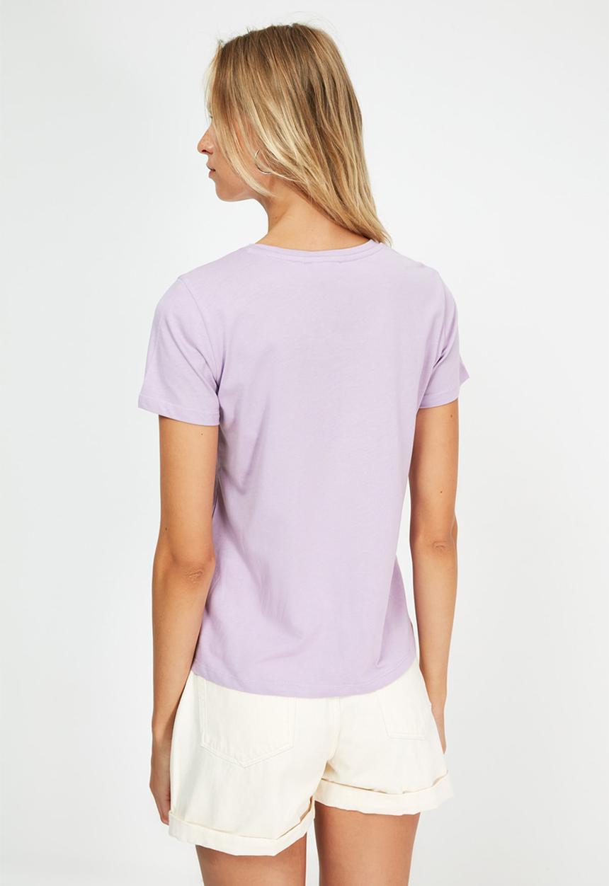 Trendyol - Embroidered basic knitted T-shirt - purple