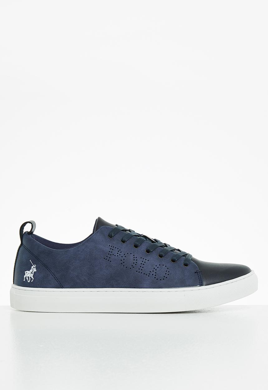 POLO - Idris tonal contrast pin punch sneaker - navy