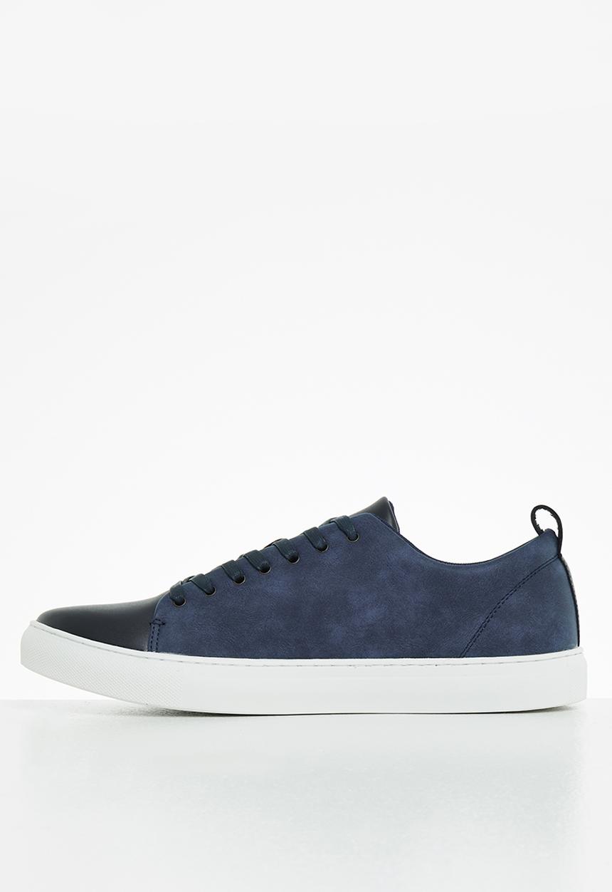 POLO - Idris tonal contrast pin punch sneaker - navy