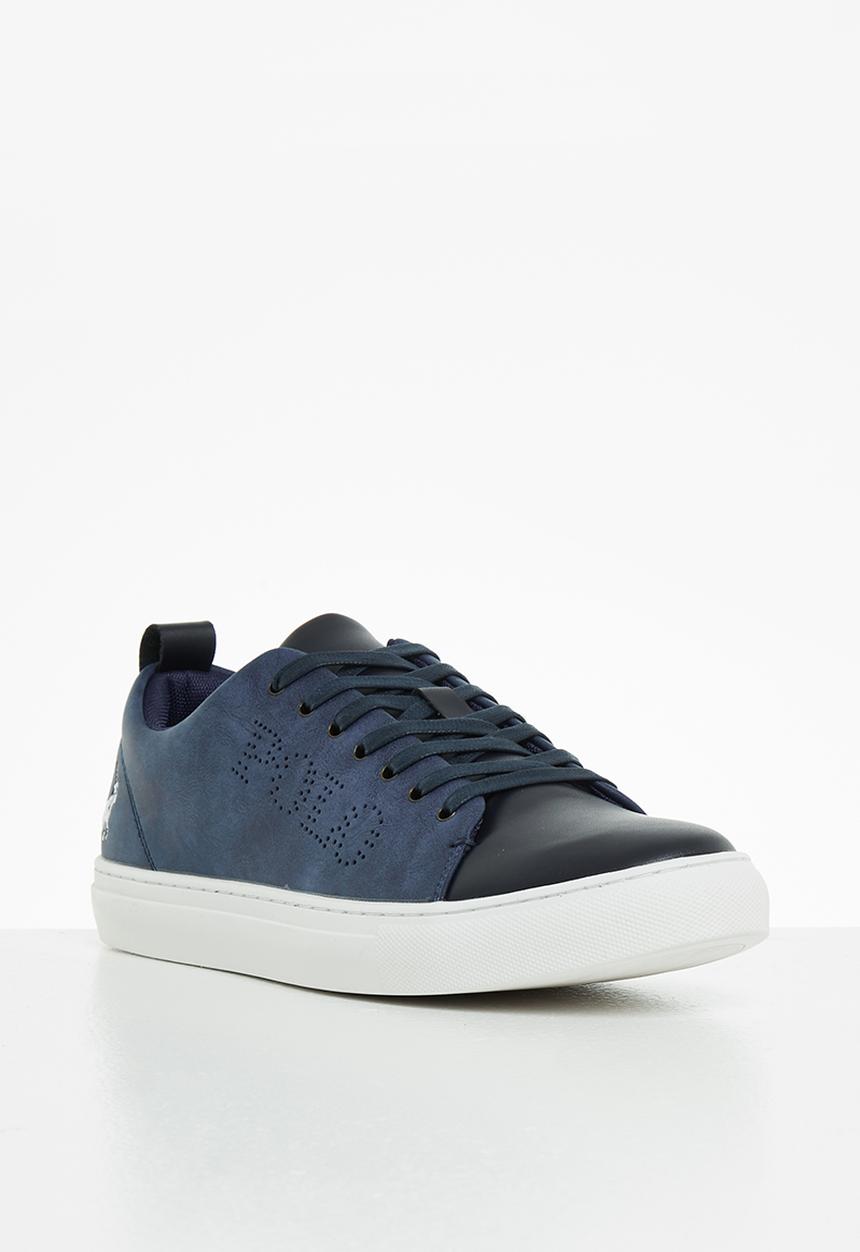 POLO - Idris tonal contrast pin punch sneaker - navy