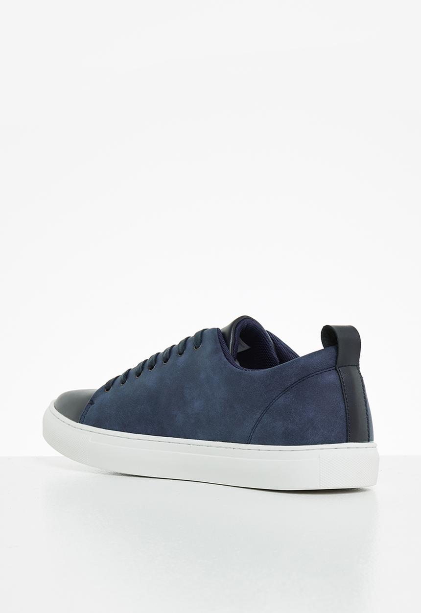 POLO - Idris tonal contrast pin punch sneaker - navy