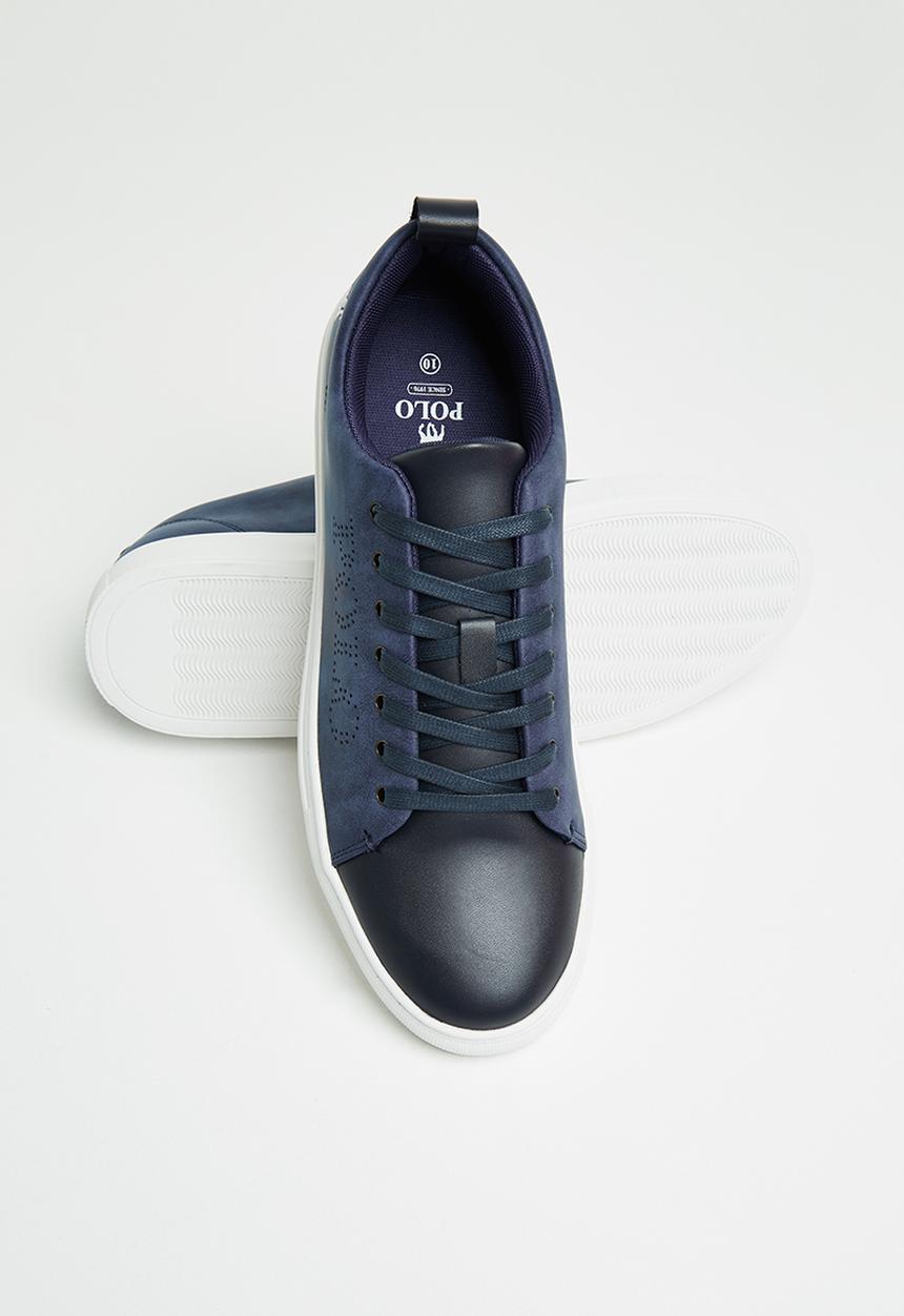 POLO - Idris tonal contrast pin punch sneaker - navy