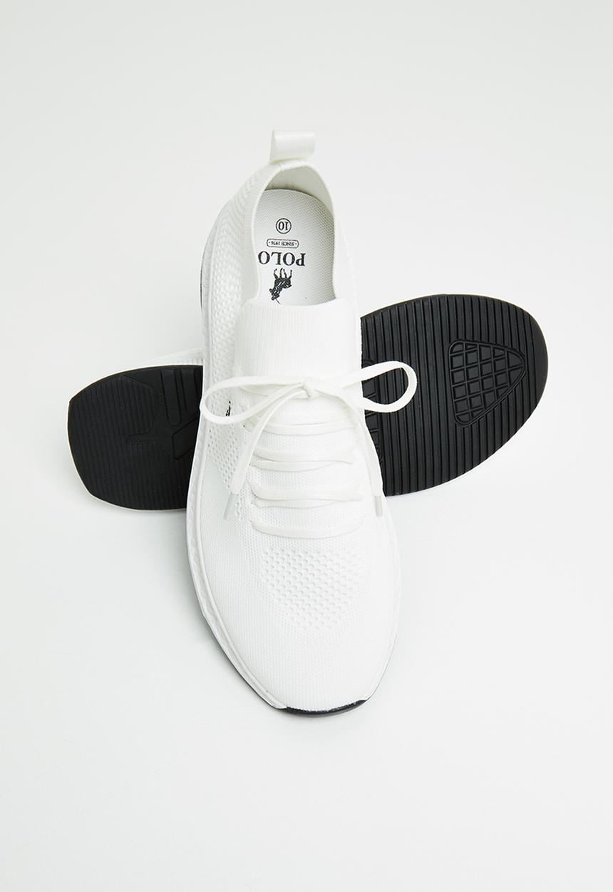 POLO - Hector athleisure knit sneaker - white