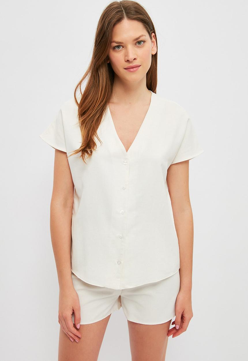 Trendyol - Woven pyjamas set - white