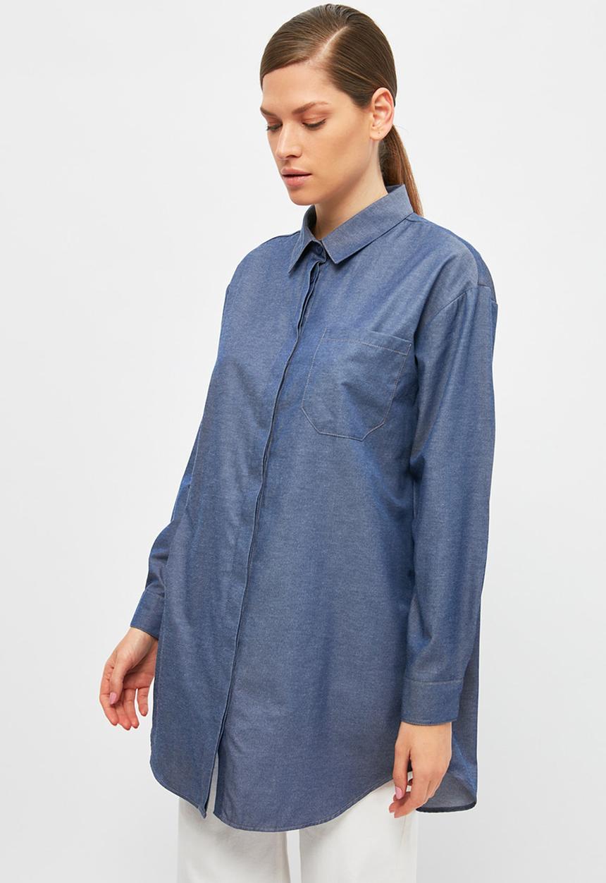 Trendyol - Collar tunic shirt - indigo