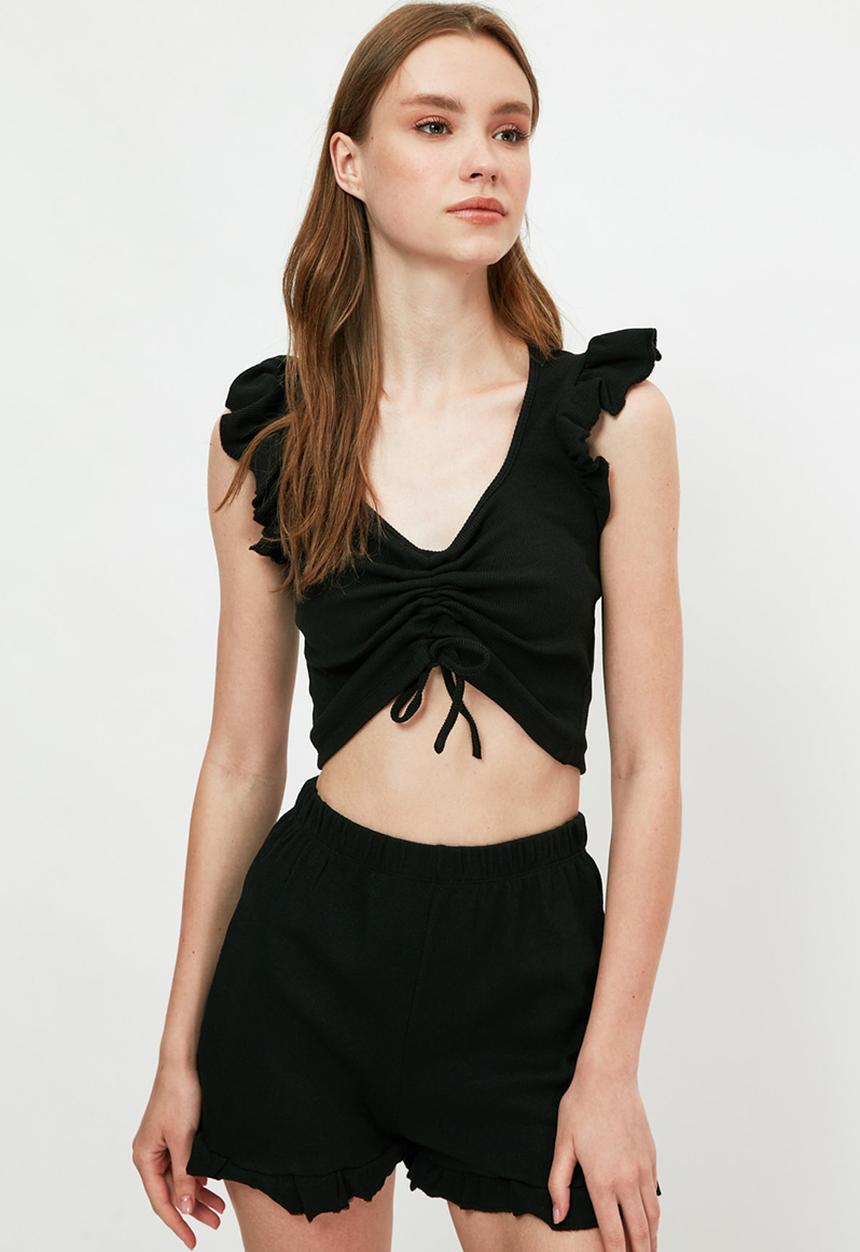 Trendyol - Knitted pyjamas set - black