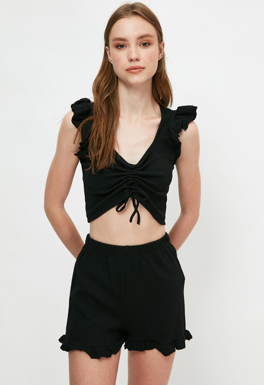 Trendyol - Knitted pyjamas set - black