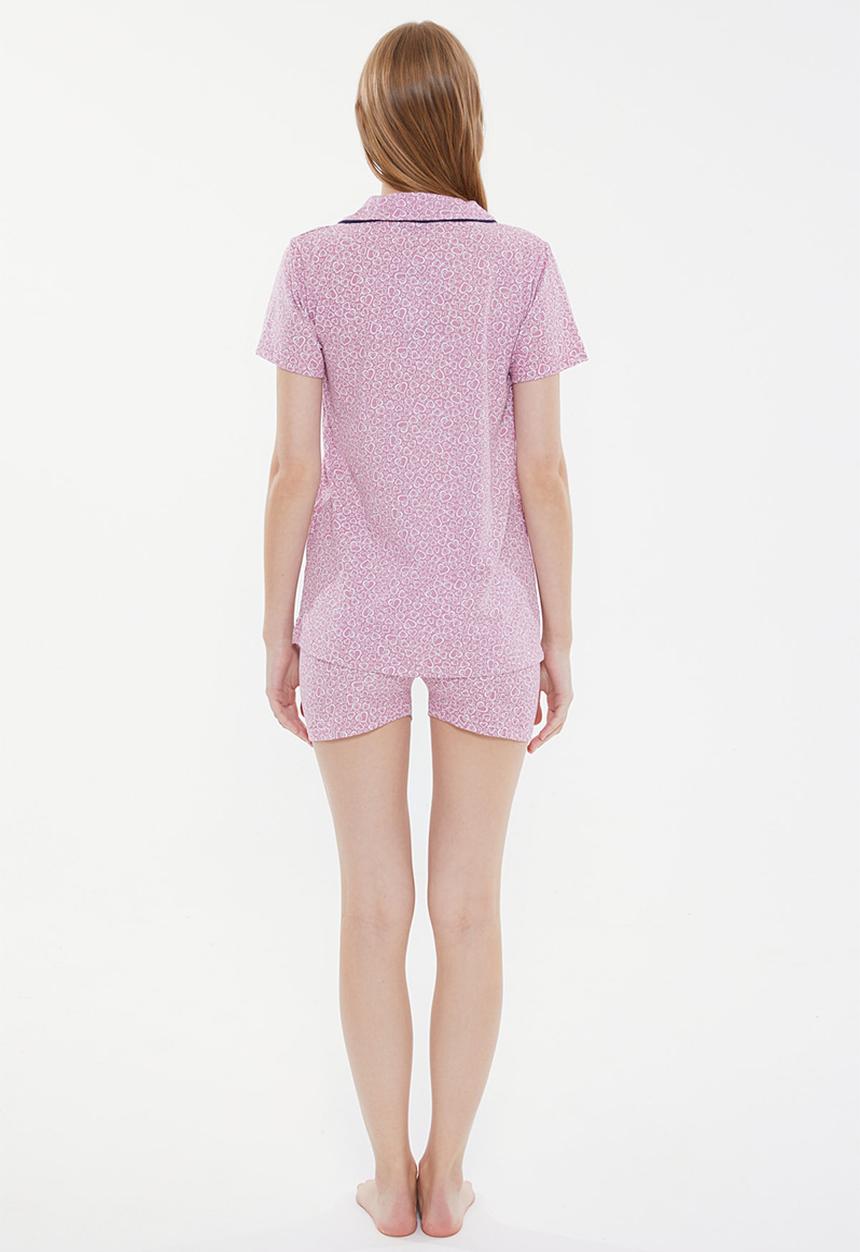 Trendyol - Printed knitted pajamas set - purple