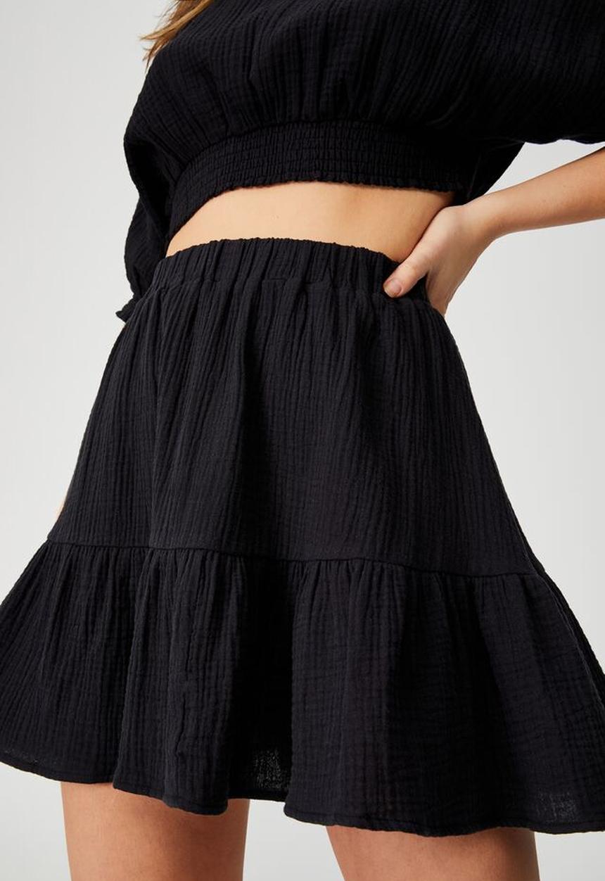 Cotton On - Woven riviera mini skirt - black