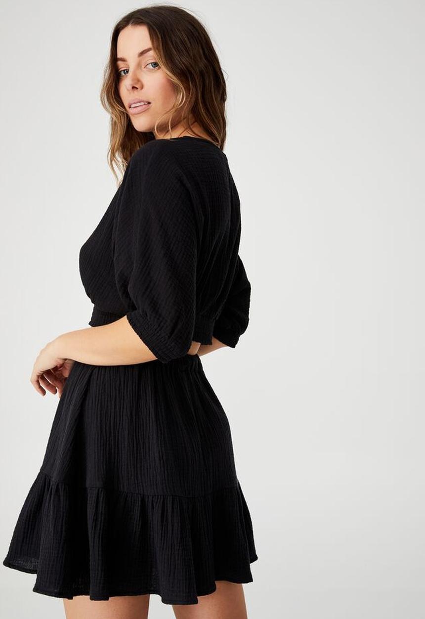 Cotton On - Woven riviera mini skirt - black