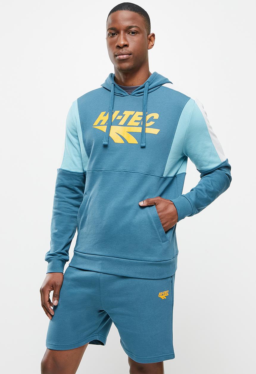 Hi-Tec - Men's retro hoodie - blue & grey 