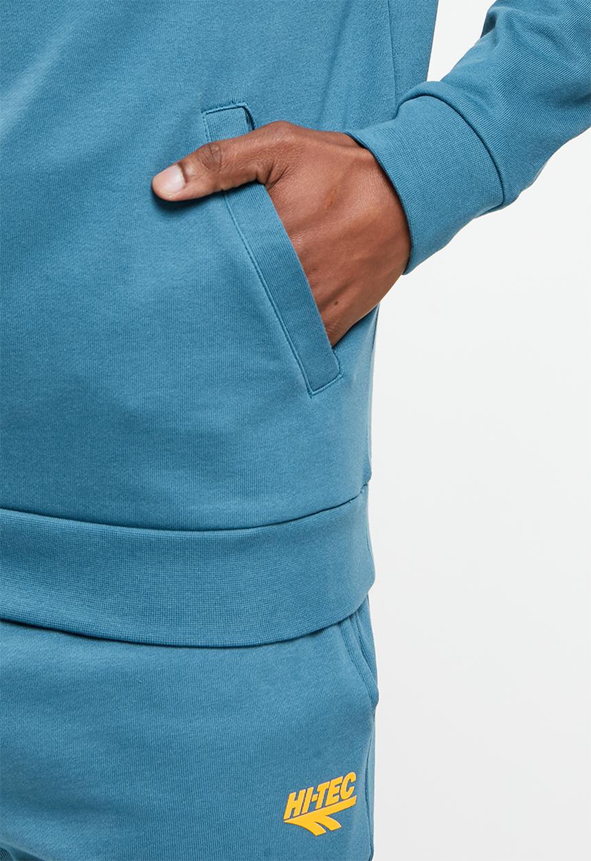 Hi-Tec - Men's retro hoodie - blue & grey 