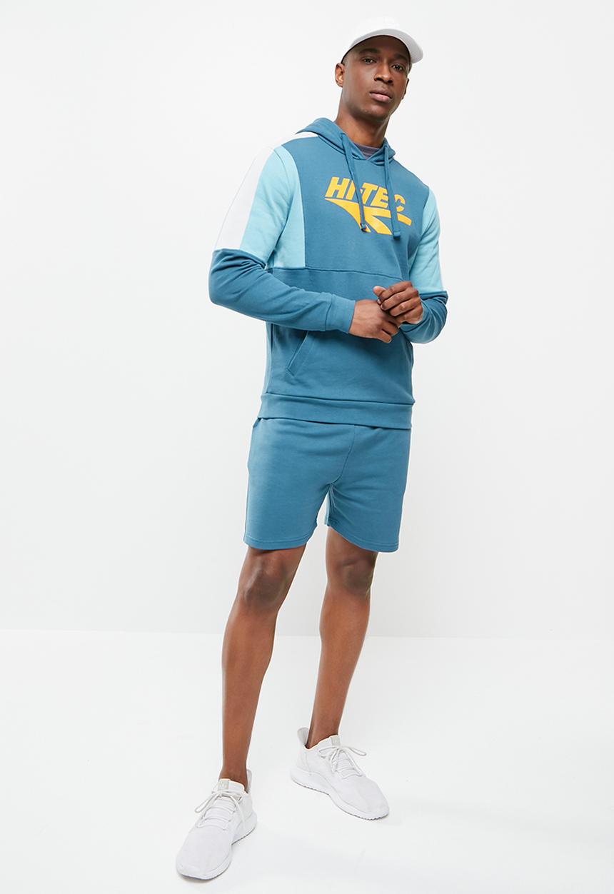 Hi-Tec - Men's retro hoodie - blue & grey 