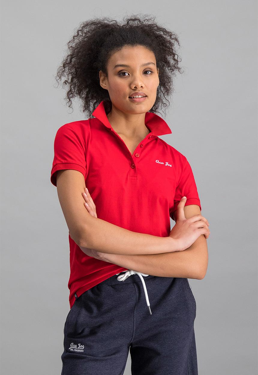 Aca Joe - Ladies aca joe high square small logo golfer - red