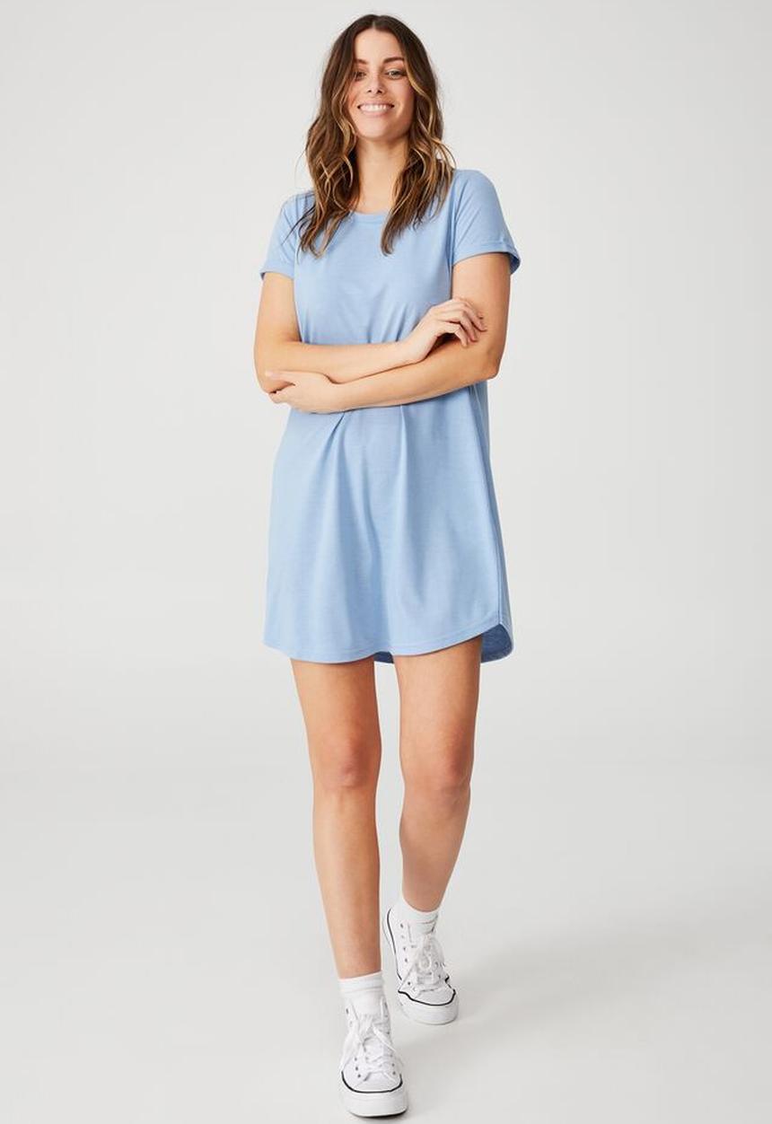 Cotton On - Tina T-shirt dress 2 - cornflower blue