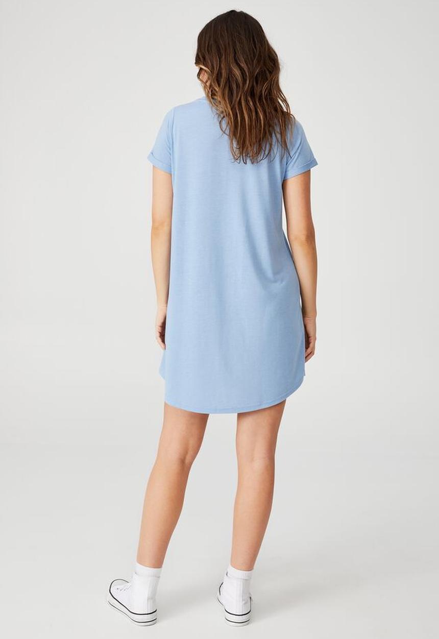 Cotton On - Tina T-shirt dress 2 - cornflower blue