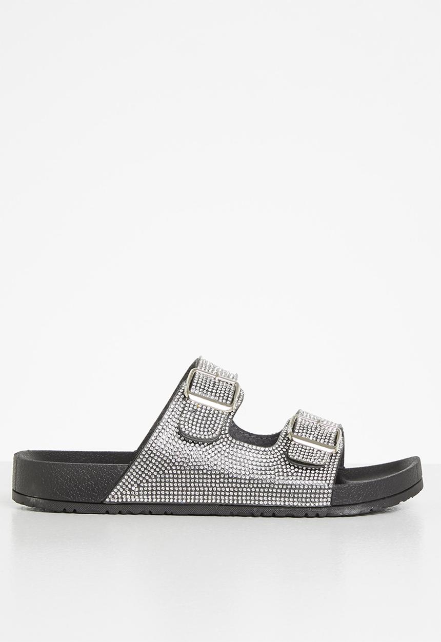 Madison® - Bling double strap slide - silver & black