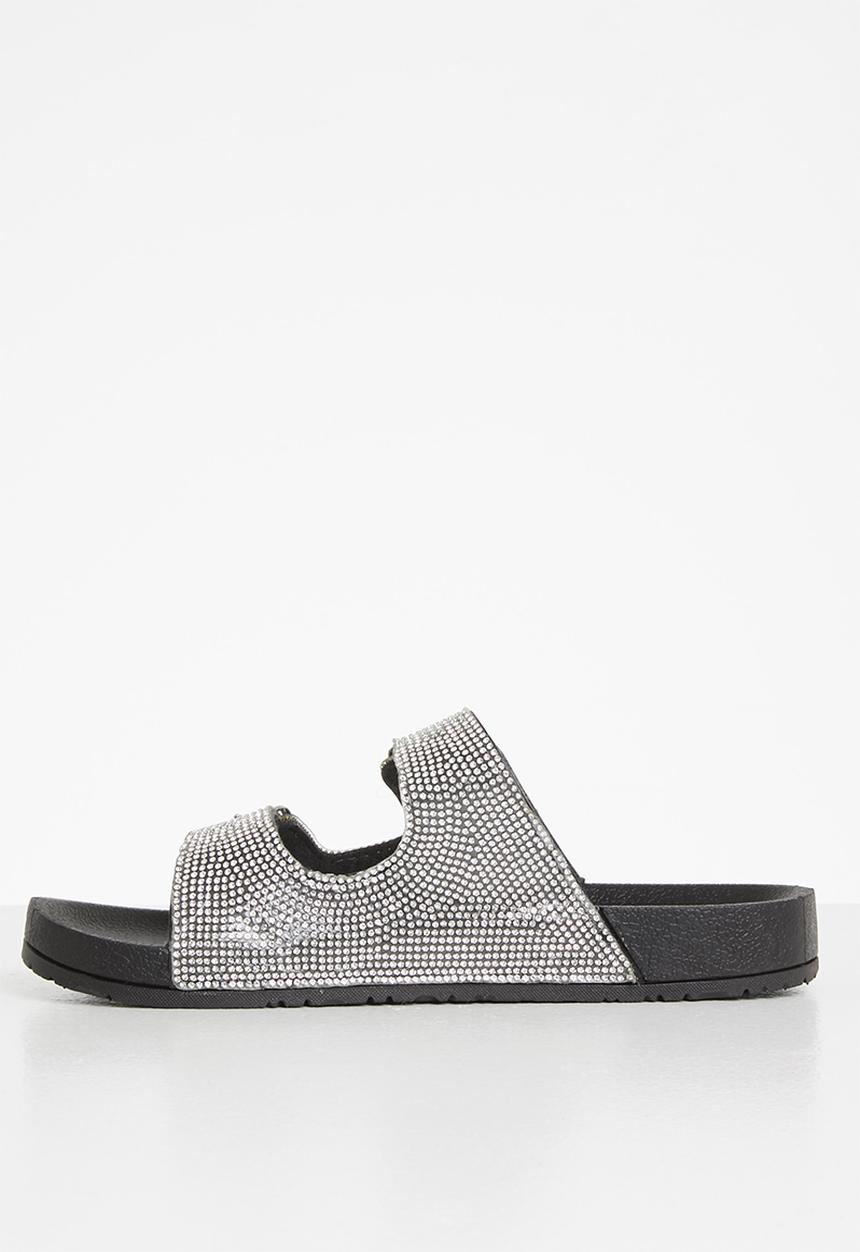 Madison® - Bling double strap slide - silver & black
