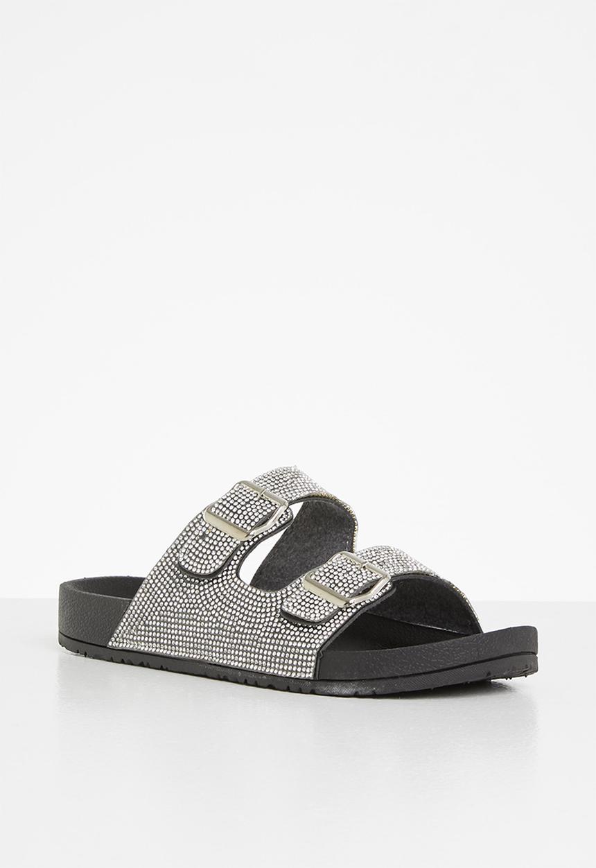 Madison® - Bling double strap slide - silver & black