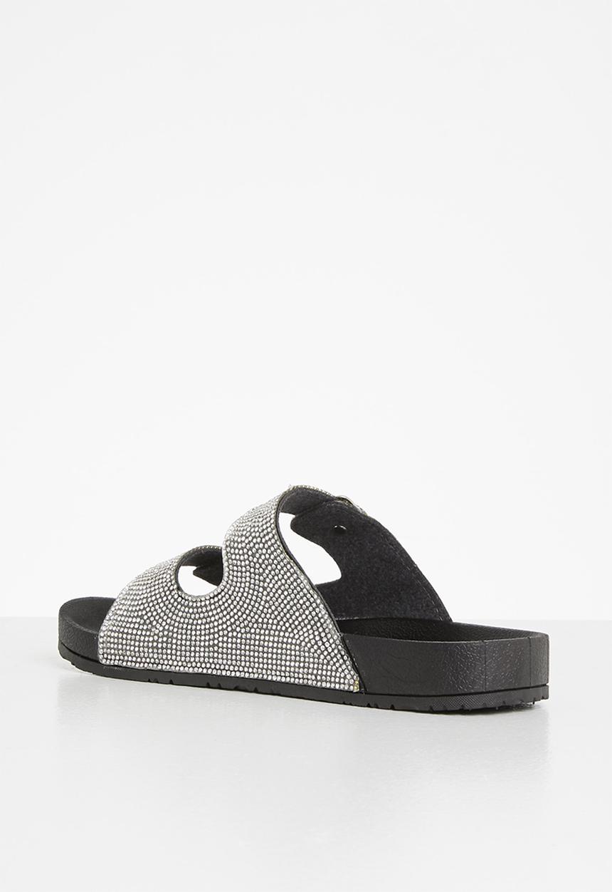 Madison® - Bling double strap slide - silver & black