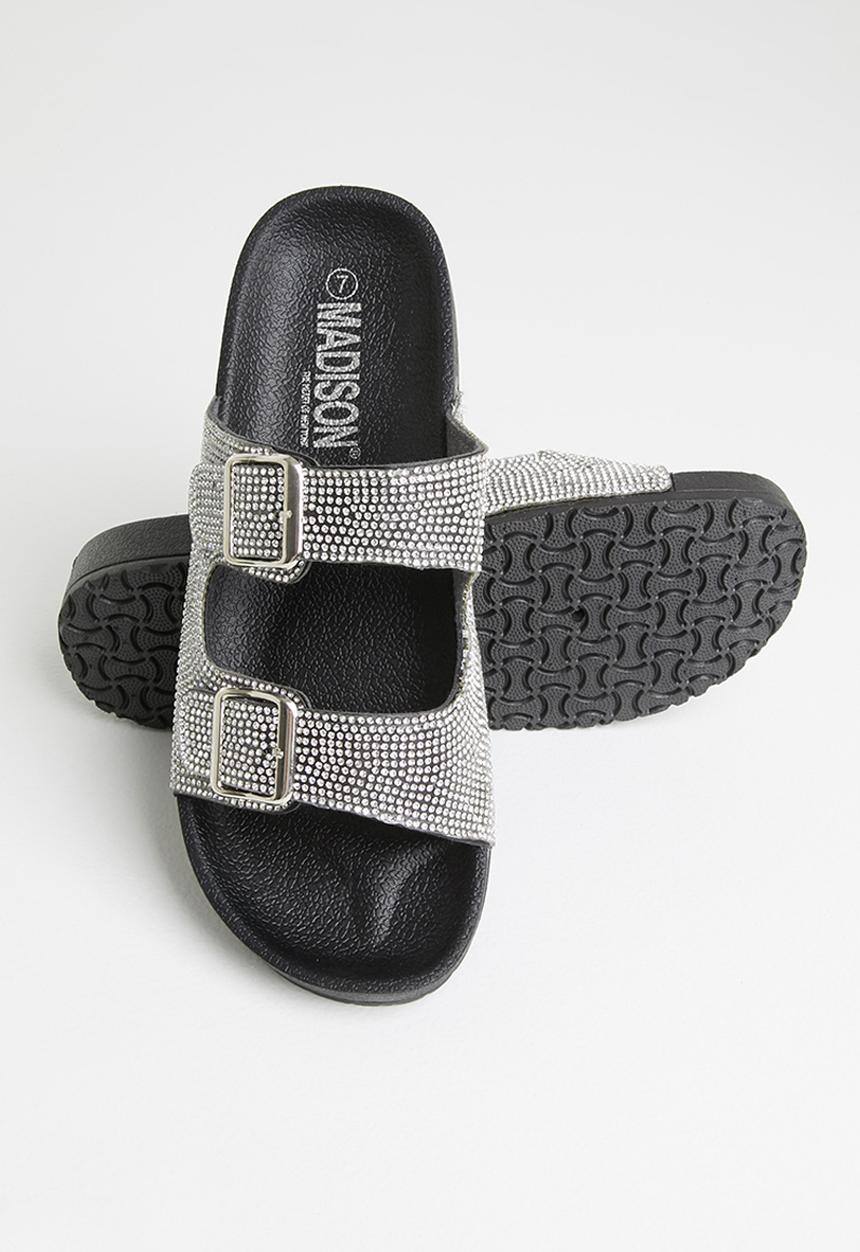 Madison® - Bling double strap slide - silver & black