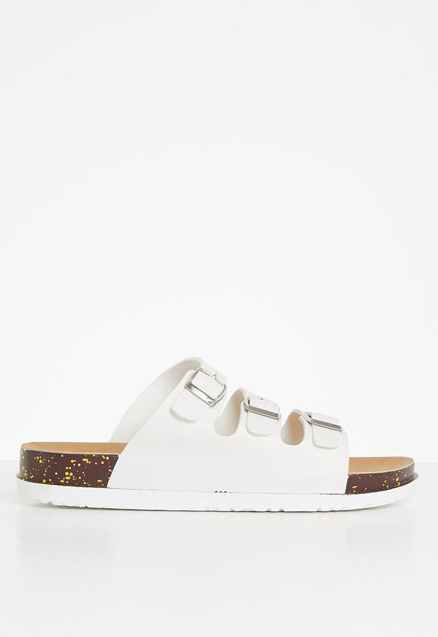Madison® - Blaire buckle strap slide - white