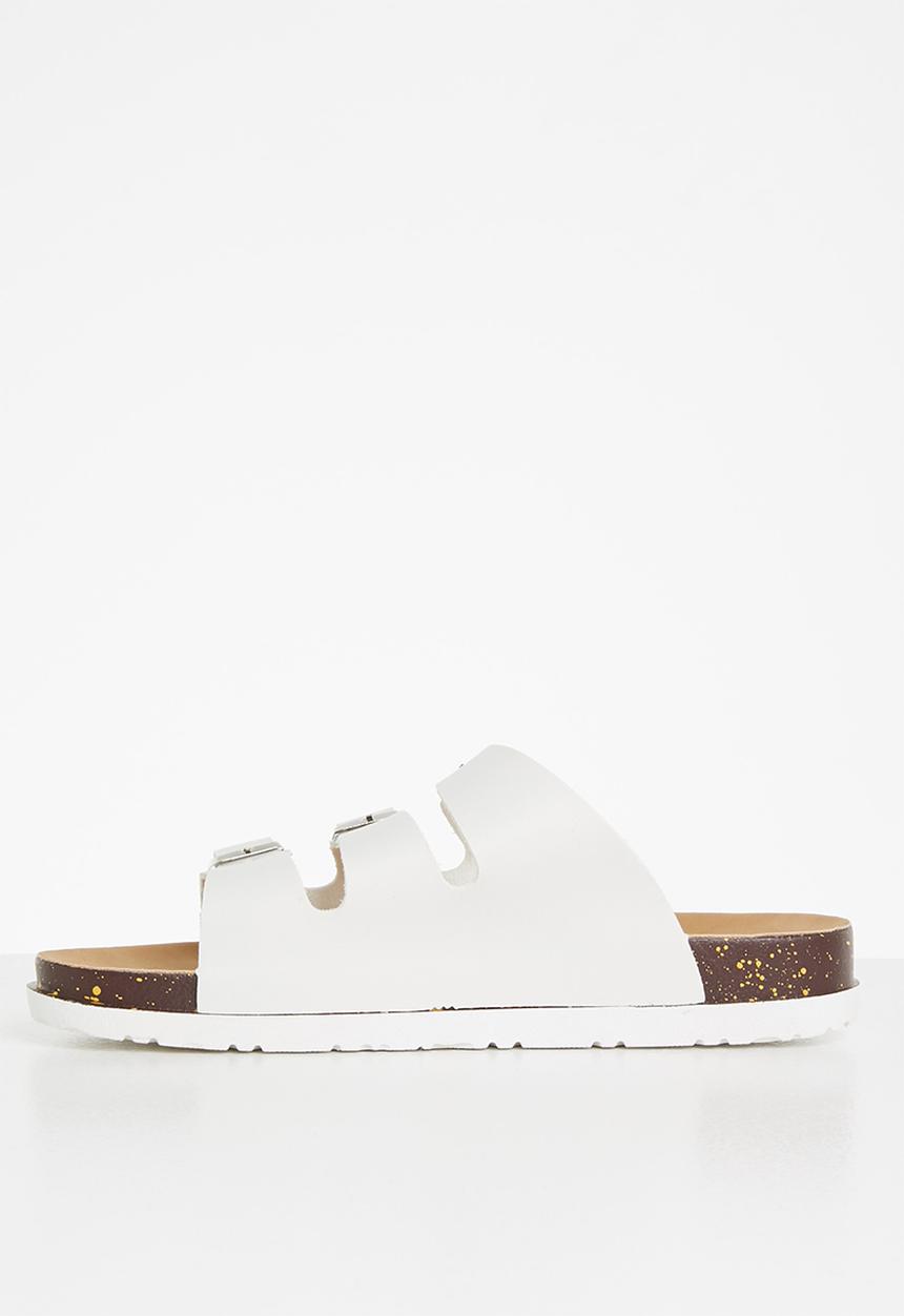 Madison® - Blaire buckle strap slide - white