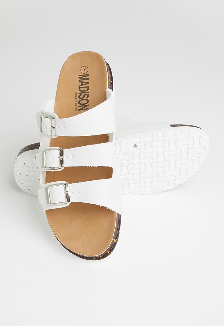Madison® - Blaire buckle strap slide - white