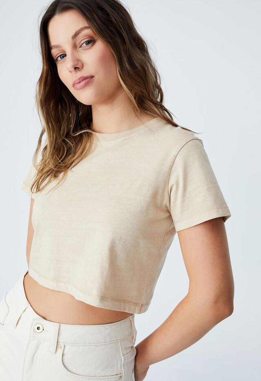 Cotton On - The baby tee - washed linen taupe