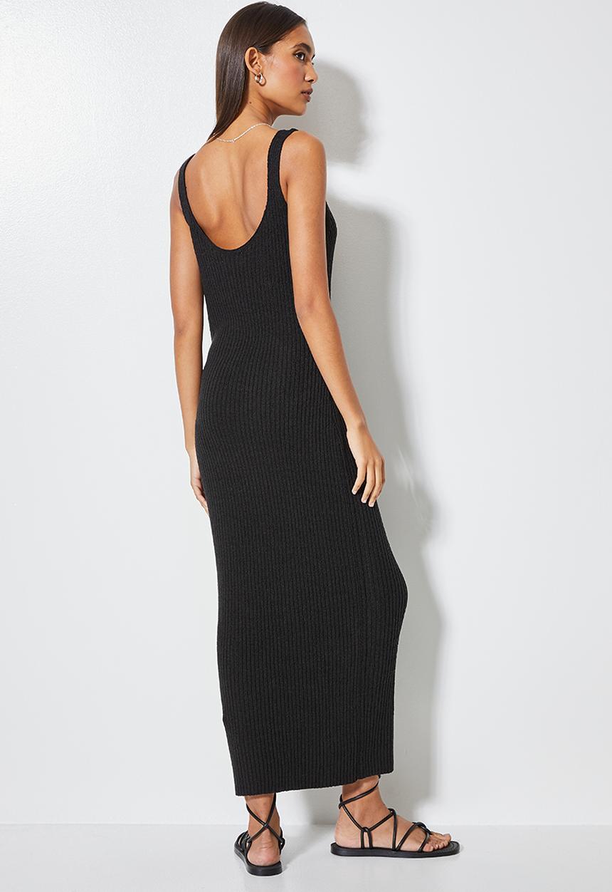 Superbalist - Lightweight knitwear tank dress - black