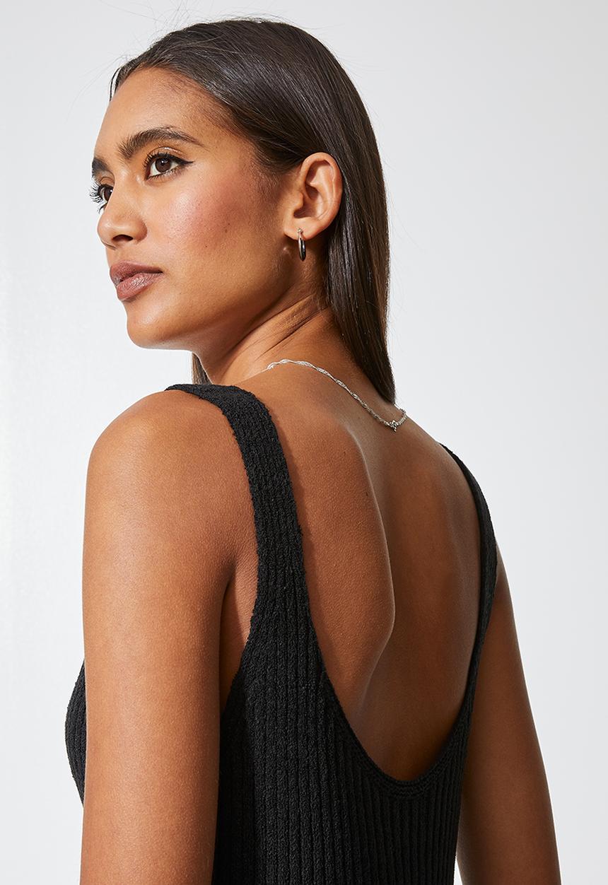 Superbalist - Lightweight knitwear tank dress - black