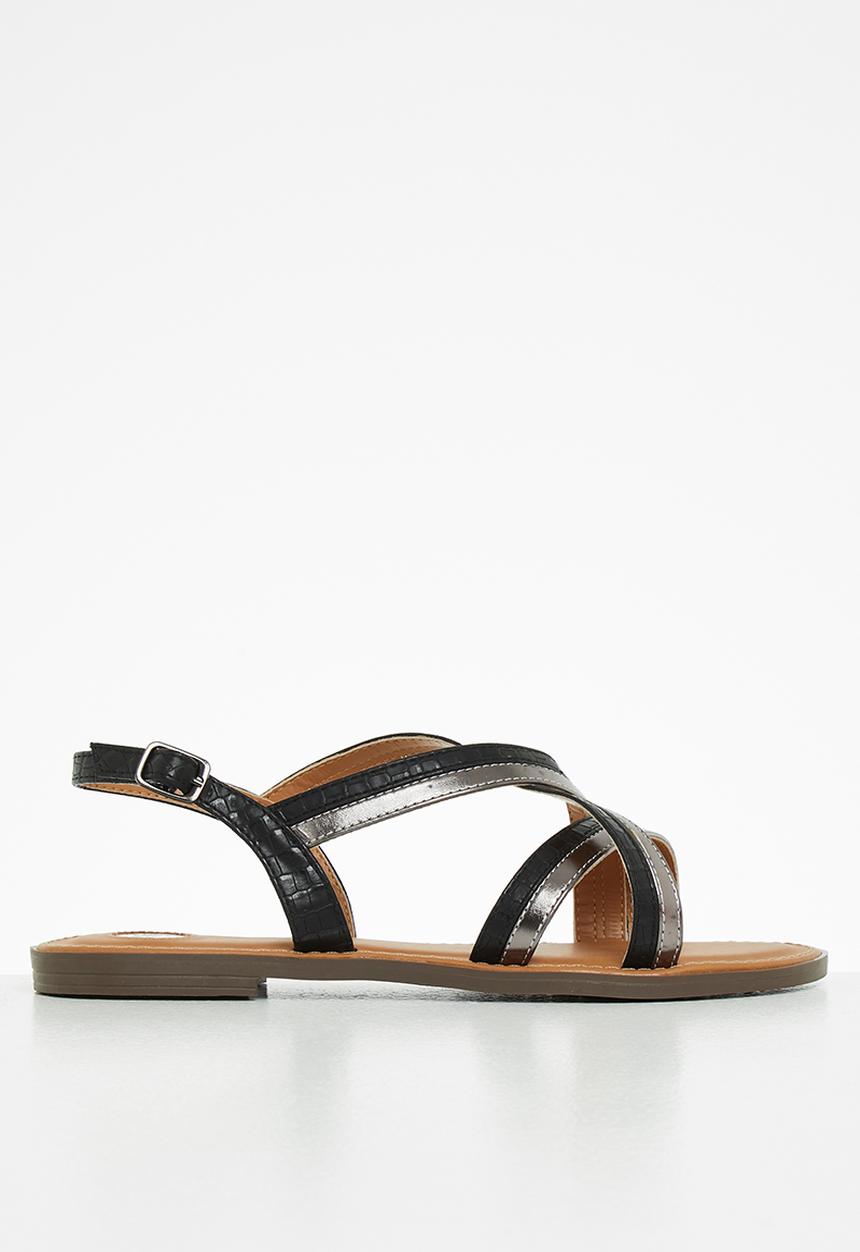 Footwork - Castro strappy slingback sandal - black/pewter