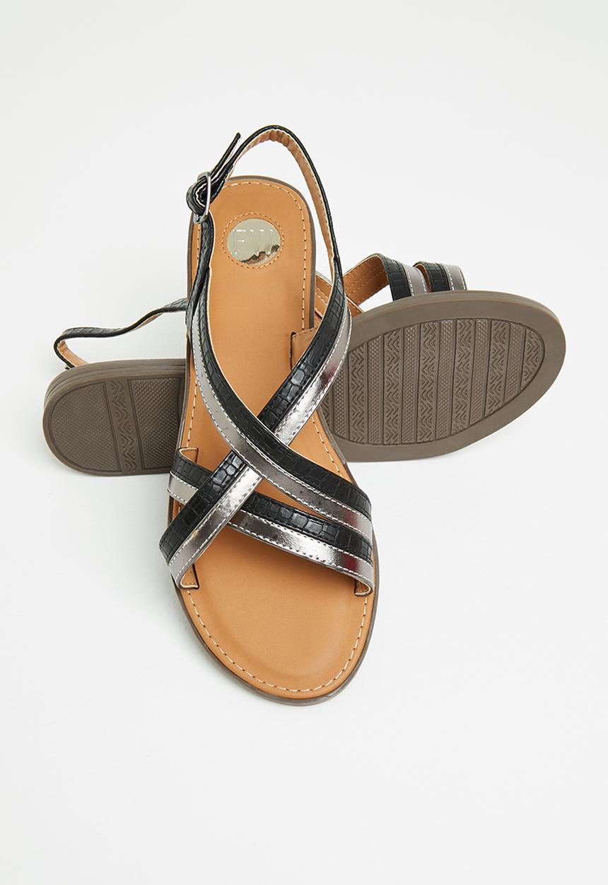 Footwork - Castro strappy slingback sandal - black/pewter